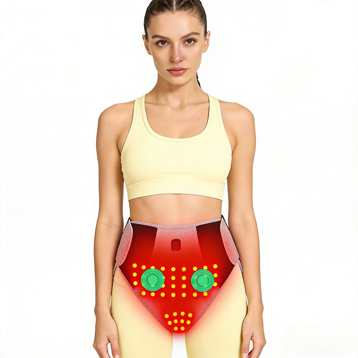 Red Light Heating Women's Underwear with Abdominal Massager Relieves Abdominal Pain Cold Uterus Menstrual Cramps warm